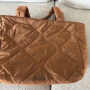 Athleta Quilted Tan Carryall